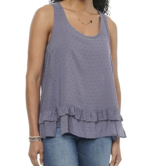 Democracy Women's XS Blue/ Purple Tie Back Flowy Tank Blouse​ - Picture 1 of 6
